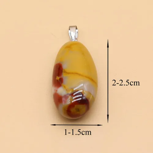 Vista 2 de QSLLER 20 piezas Colgantes de Piedras de Cristales Naturales Amatista Cuarzo Rosa Gemas Pulidas Lisas Dijes para Hacer Joyas DIY Collares Aretes
