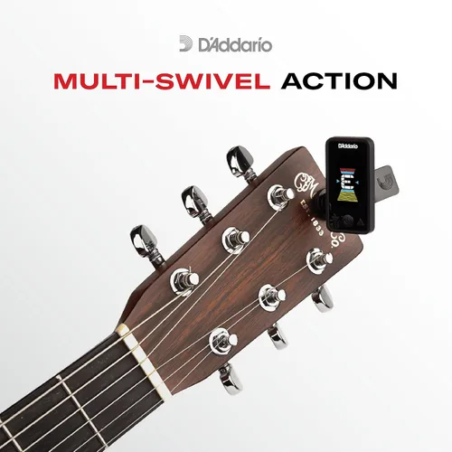Vista 4 de D'Addario Eclipse Afinador de Guitarra con Clip para Clavijero, PW-CT-17BK, Negro
