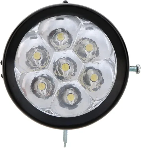 Vista 3 de Luz delantera de bicicleta vintage retro 7 LED con soporte