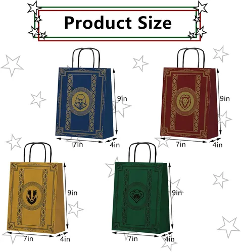 Vista 2 de Top Hubsch Magical Wizard - Bolsas de regalo para fiestas, 24 bolsas de regalo para niños y niñas, decoración de fiesta, mago, escuela, bolsas