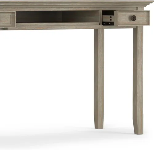 Vista 9 de SIMPLIHOME Amherst - Juego de 2 piezas para oficina en casa, escritorio de madera maciza de 54 pulgadas Distressed Grey