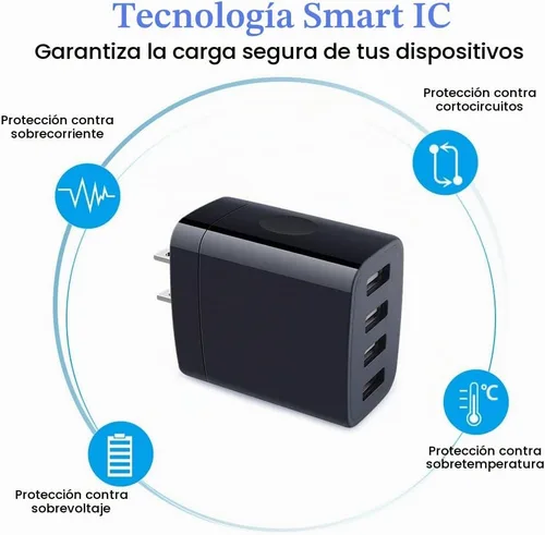 Vista 4 de Bloque de cargador para iPhone, 4.8A, cargador de pared USB, adaptador de corriente, cubo de carga, caja de ladrillo para iPhone 17 16e 16 15 14 13