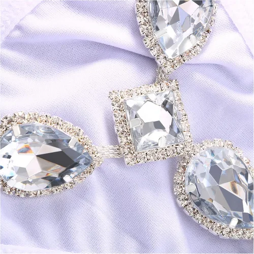 Vista 5 de Gota de agua de diamantes de imitación colgante de cintura joyería de cristal tanga bragas rave G cadena de diamantes de imitación tanga bikini