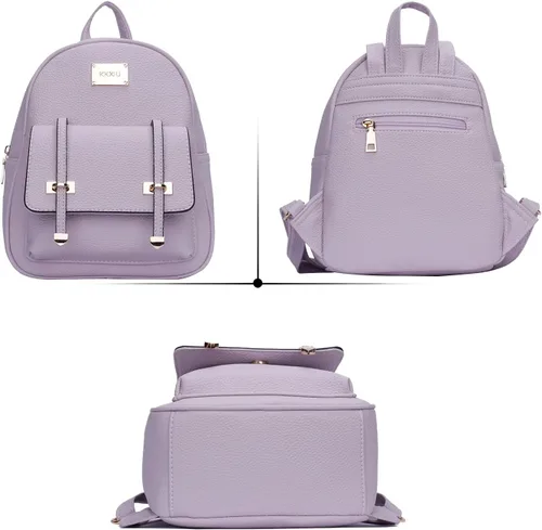 Vista 2 de KKXIU Mochila pequeña para mujer, bolso convertible de cuero para mujer