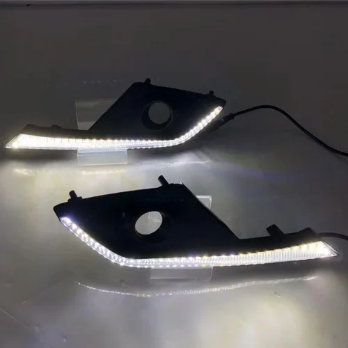 Vista 5 de BAKUGO 2 unids coche LED diurna luz antiniebla DRL luz de señal de giro para Mazda CX-3 CX3 2015 2016 2017 2018 2019 2020