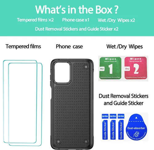Vista 3 de Jeylly Funda para Motorola G Power 5G (2023) con 2PCS protectores de pantalla de vidrio, protección resistente de plástico duro+parachoques
