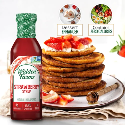Vista 5 de Walden Farms Paquete Variado de Jarabe – Arándano y Fresa – Cero Calorías, Sin Azúcar, Bajo en Carbohidratos, Apto para Keto, Sin Gluten, Vegano