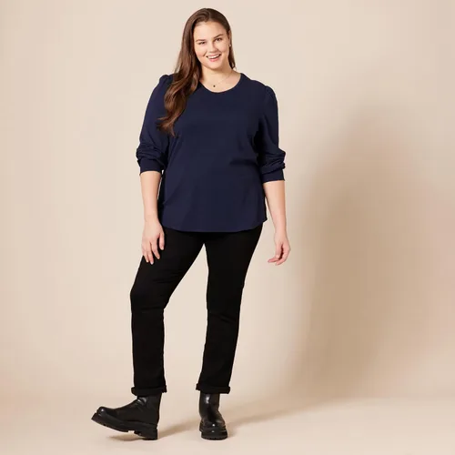 Vista 6 de Tienda Essentials - Camiseta de manga larga con cuello redondo y puños fruncidos para mujer