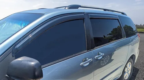 Vista 5 de IKON MOTORSPORTS - Visera de ventana compatible con Toyota Sienna XL20 2004-2010, estilo delgado, acrílico, tintado humo, lluvia, protección contra