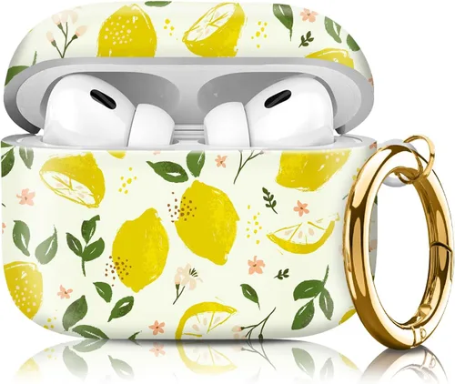 Vista 12 de Funda compatible con AirPod Pro de 2ª/1ª generación con llavero, funda protectora completa a prueba de golpes para auriculares inalámbricos