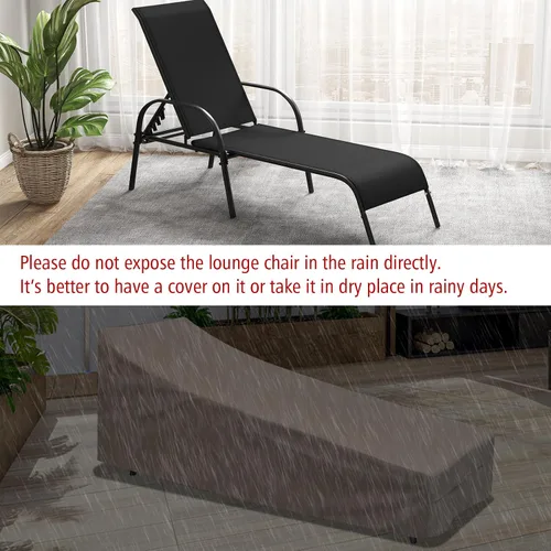 Vista 5 de HAPPYGRILL Sillón de patio, tumbona plegable para exteriores con respaldo ajustable, silla reclinable para tomar el sol, silla de bronceado de playa