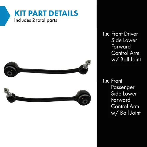 Vista 3 de Conjunto de Brazo de Control Inferior Delantero y Junta Esférica TRQ para Lado del Conductor y del Pasajero 2 Piezas Compatible con Ford Mustang GT