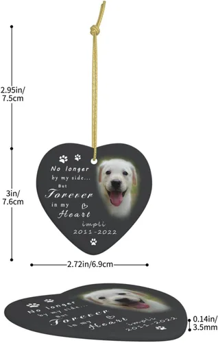 Vista 4 de Regalos conmemorativos personalizados para perros por pérdida de perro, adorno de corazón personalizado para mascotas, recuerdo conmemorativo