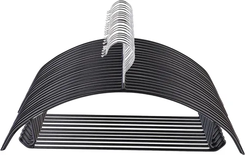 Vista 8 de Tosnail Paquete de 10 perchas antideslizantes para suéter con barra para pantalones, sin hoyuelos y arrugas para abrigo, camisa, organizador