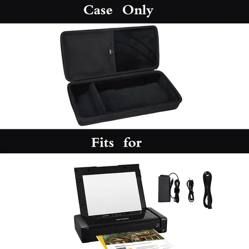 Vista 7 de Mchoi Funda rígida portátil compatible con la impresora móvil inalámbrica Epson Workforce WF-100/WF-110, solo funda (negro)
