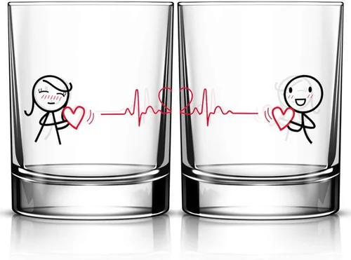 Vista 6 de BoldLoft My Heart is All Yours - Vasos para parejas, regalos para él, novio, marido, pareja, regalos para él y ella, aniversario, San Valentín