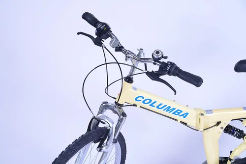 Vista 6 de Columba Bicicleta plegable de aleación de 26 pulgadas con 18 velocidades y doble suspensión