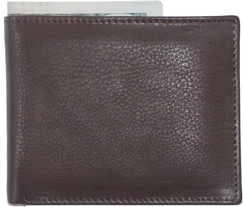 Vista 6 de Cartera para hombre con bloqueo RFID, funda para tarjetas de crédito, cuero de vaca marrón
