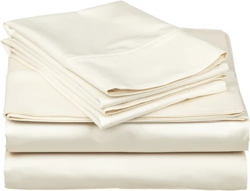 Vista 3 de Ropa de cama de algodón egipcio oro Solid satén 6pcs cama hoja Set 100% algodón egipcio de 600 hilos, Solid, 21 inches Deep Pocket