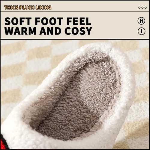 Vista 5 de Zapatos casuales para parejas, lindas pantuflas para mujeres y hombres, pantuflas de forro polar de dibujos animados, pantuflas de felpa