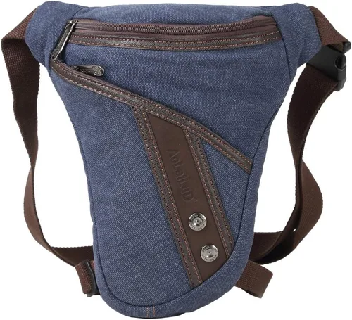 Vista 36 de Canvas Drop Leg Bag Outdoor Waist Pack for Men Women Tactical Military Motorcycle Bike Cycling Multi-Pocket Waist Fanny Pouch Travel Hiking Climbing