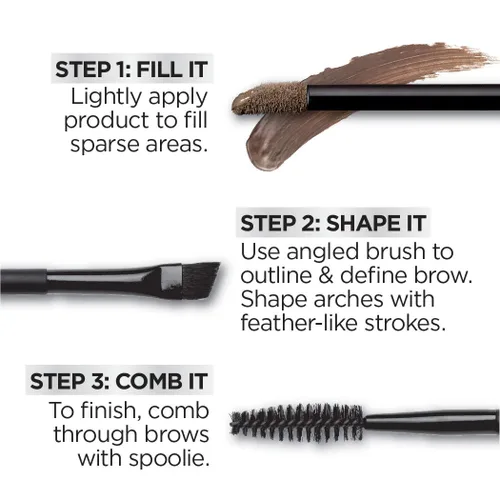 Vista 7 de L'Oreal Paris Unbelieva-Brow Gel tintado impermeable para cejas de larga duración, resistente a las manchas, a prueba de transferencia, secado Negro