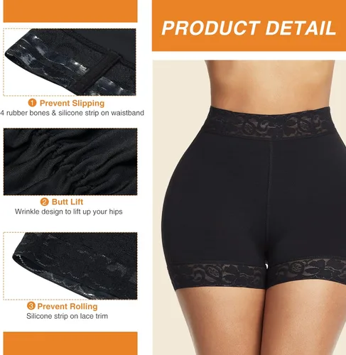 Vista 4 de FeelinGirl Calzones levantadores de glúteos realzadores de cadera moldeadores de abdomen moldeadores de cuerpo pantalones cortos de faja