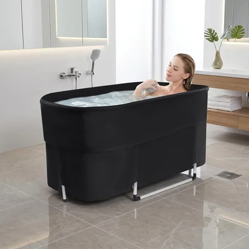 Vista 4 de Inflatable Bathtub Portable Foldable Bath Tub for Adults Home Camping RV