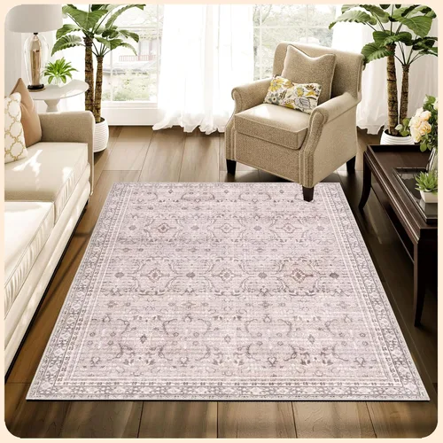 Vista 69 de Istana Alfombra larga antideslizante de 2.5 x 8 para el hogar, para pasillo y cocina, lavable, sedosa y suave al tacto, elegante, color azul y marfil