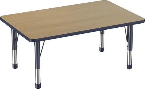 Vista 93 de FDP - Mesa rectangular para actividades escolares y aulas (24 x 36 pulgadas), patas gruesas para niños pequeños, altura ajustable de 15 a 24