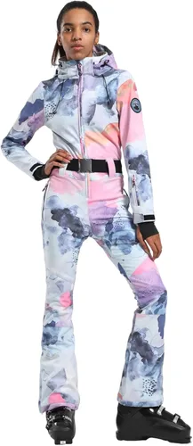 Vista 109 de GSOU SNOW Traje de esquí para mujer, traje de nieve delgado de una pieza, chaqueta de nieve, impermeable, resistente al viento, deportes al aire
