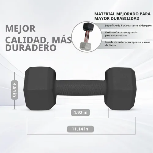 Vista 3 de Dumbbell Hand Weight Sets - Exercise & Fitness Free Weights for Women & Men Home Gym Equipment Workouts Strength Training Negro