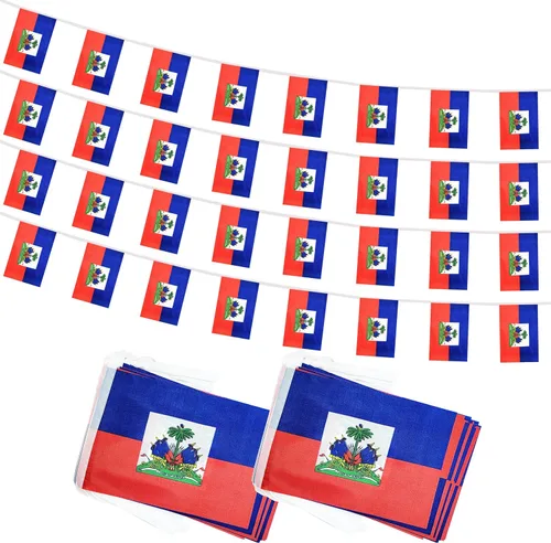 Vista 6 de Bandera de Cuerda Argentina de 100 Pies, 76 Piezas Bandera Estandarte Argentina, Pequeñas Mini Banderas del Mundo para Eventos Deportivos