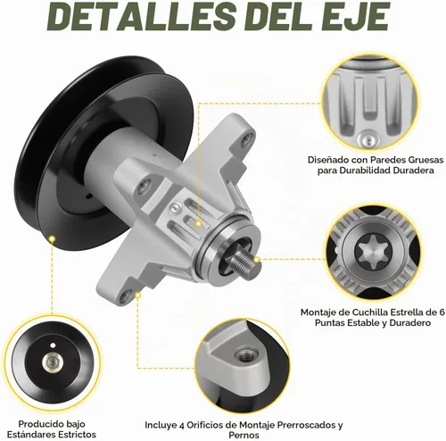 Vista 4 de Kit de husillo de cubierta de 50 pulgadas 618-04126 para Cub Cadet RZT50