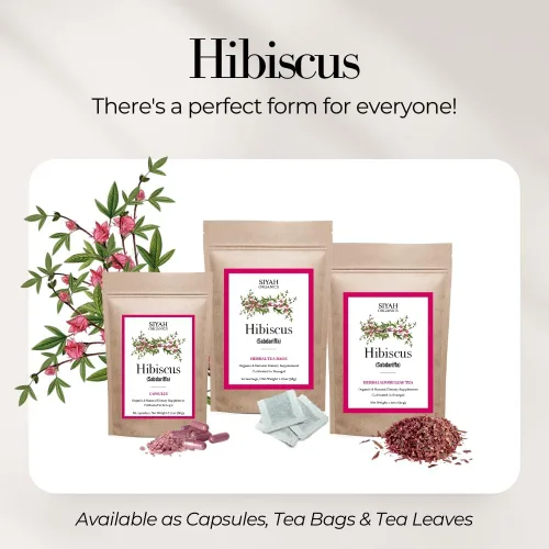 Vista 3 de Siyah Organics Té de hojas sueltas de hibisco - Apoyo de relajación e hidratación para mujeres y hombres - 100% natural y orgánico - Suplemento