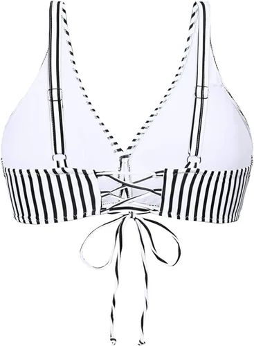 Vista 2 de Aqua Eve Parte superior de bikini de cobertura completa para mujer, sin parte inferior, push up, top deportivo