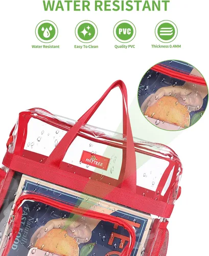 Vista 62 de MAY TREE Bolsa transparente para eventos en estadios de 12 x 6 x 12 pulgadas, bolsa de almuerzo transparente con correas reforzadas para trabajo