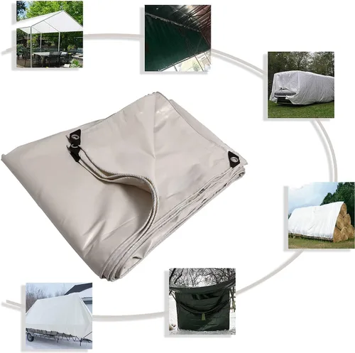 Vista 10 de 10' x 20' Cubiertas de lona de vinilo verde resistente de 14 mil para usos múltiples: impermeable, resistente al sol, techo, lona a prueba