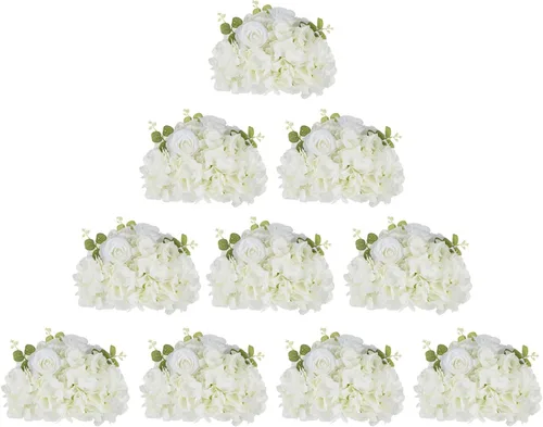 Vista 19 de BLOSMON Bolas de Flores Artificiales Centros de Mesa de Boda 2 Piezas 11.8" Lila Flores Falsas Rosa Hortensia Arreglo de Bolas Centro de Mesa