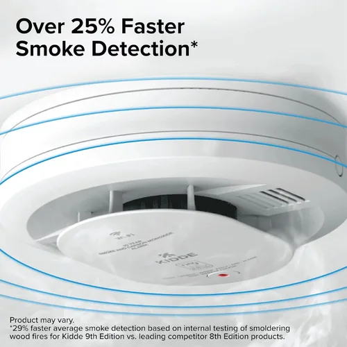 Vista 5 de Kidde Detector inteligente de humo y CO con anillo, batería AA, RGCUDR-RW