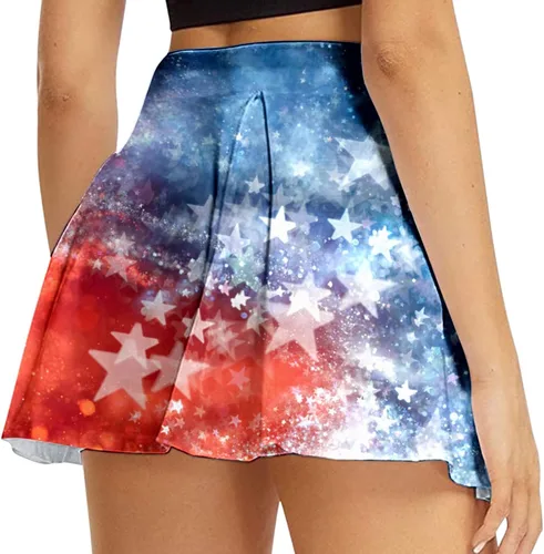 Vista 2 de Falda de yoga de cintura alta para mujer, falda pantalón de secado rápido, falda atlética, falda de entrenamiento para mujer, falda de golf
