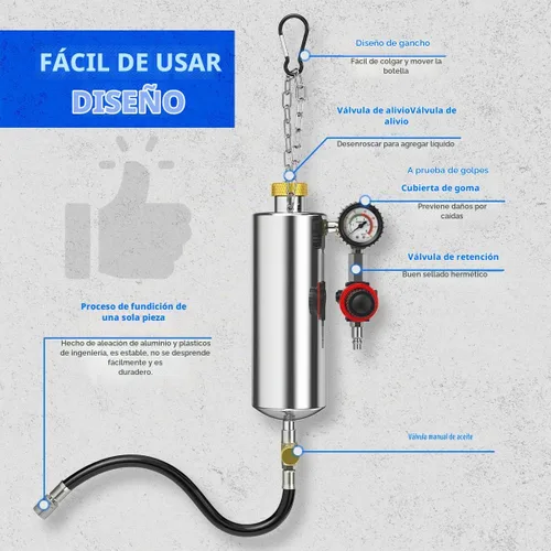Vista 4 de Kit de Limpiador de Inyectores de Combustible CMTOOL, Kit de Limpieza del Sistema de Combustible Automotriz, Herramienta de Limpieza de 1000ML sin