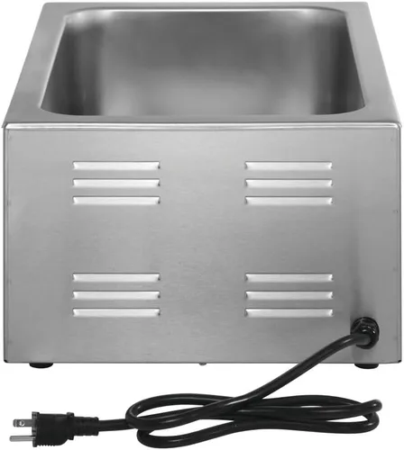 Vista 5 de Kratos Calentador de alimentos eléctrico comercial para encimera Mesa de vapor portátil de tamaño grande 4/3 para eventos con catering Acero