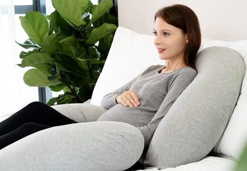 Vista 7 de INSEN - Almohada de embarazo, almohada corporal de maternidad para embarazadas, almohada de embarazo en forma de C con funda de almohada corporal