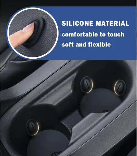 Vista 3 de Limitador de portavasos de automóvil, posavasos de silicona antivibraciones para portavasos de automóvil, universal, autoadhesivo, estabilizador