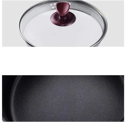 Vista 8 de Wok Sartén para salsas de vidrio, sartén antiadherente para freír con leche, olla multifunción (color : un color)