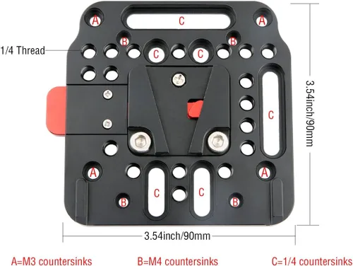 Vista 2 de NICEYRIG Kit de montaje de placa de bloqueo V con V-Dock macho V-Lock compatible con DJI Ronin M MX
