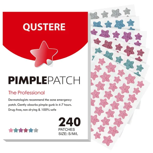Vista 9 de QUSTERE Parches para espinillas para la cara, parches hidrocoloides para el acné, lindas cubiertas de espinillas con forma de estrella, pegatinas