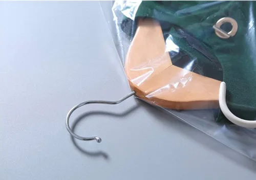 Vista 2 de 30 bolsas de limpieza en seco de plástico transparente de 35.4 pulgadas se pueden colgar ropa transparente cubierta antipolvo
