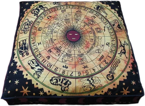 Vista 31 de ICC - Funda de cojín cuadrada grande de algodón con diseño de mandala, funda de almohada hippie, funda de almohada para el suelo con cremallera